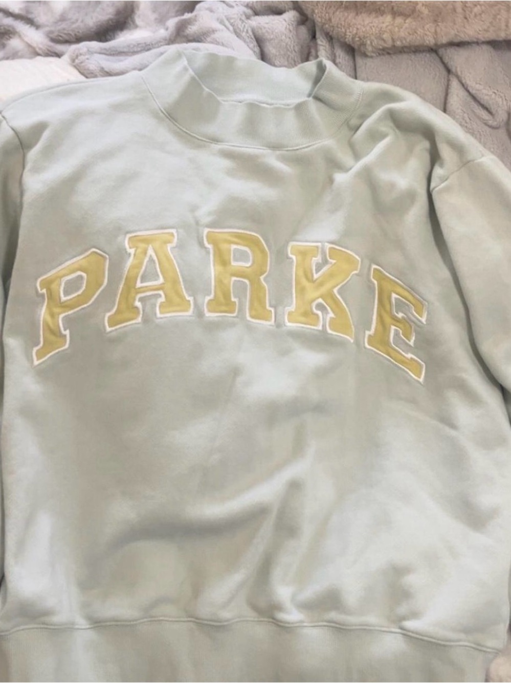 Birthday collection Parke mockneck- mint green and yellow